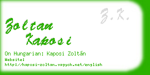 zoltan kaposi business card